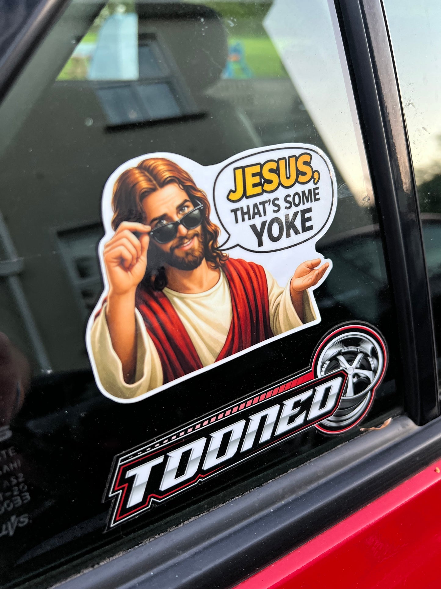 JESUS, THAT'S SOME YOKE sticker
