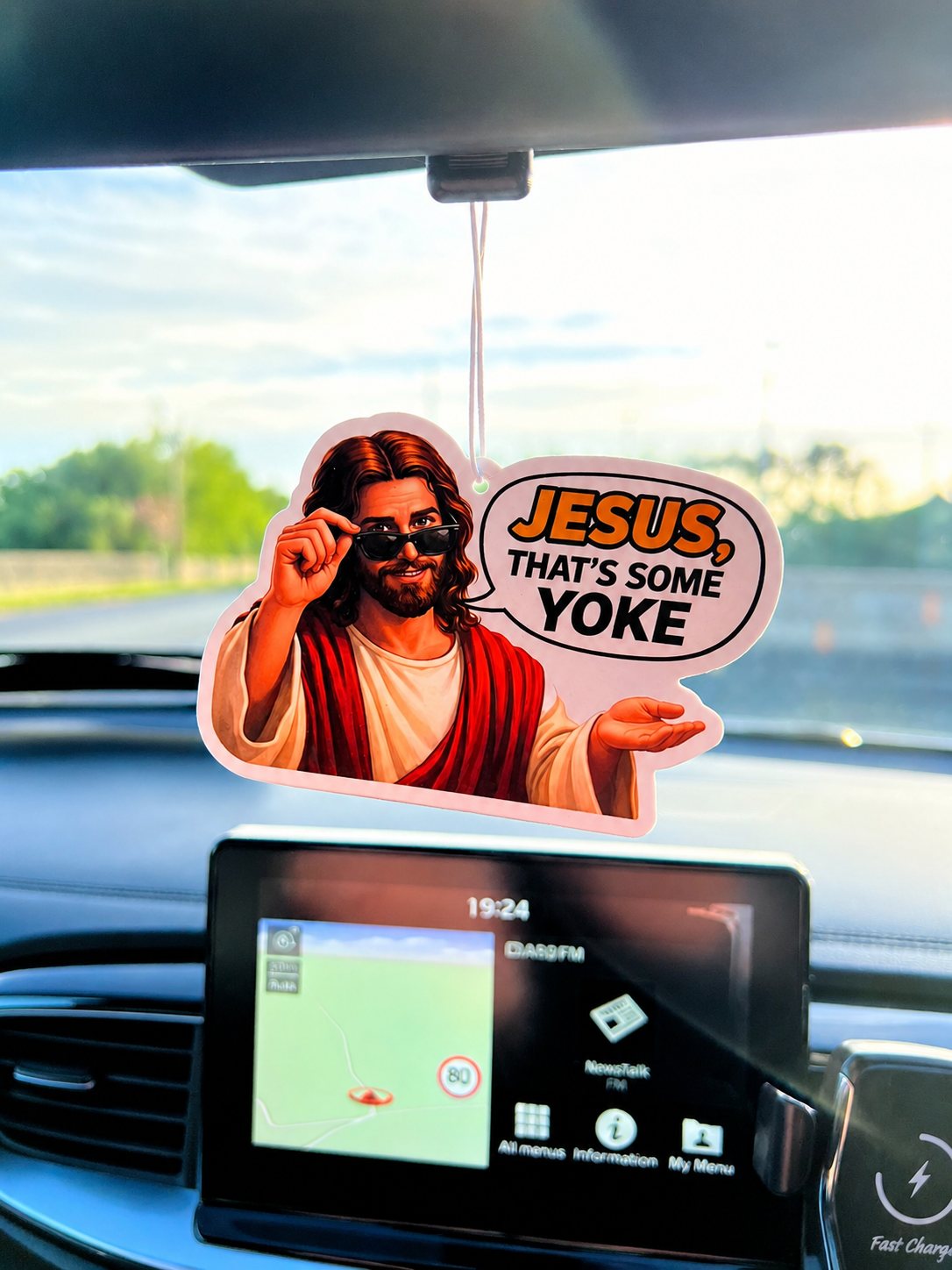 JESUS, THATS SOME YOKE Car Air-Freshener – Tooned