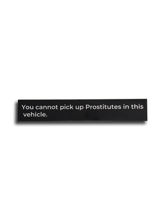 “You Cannot Pick Up Prostitutes in This Vehicle” – GTA Meme Sticker