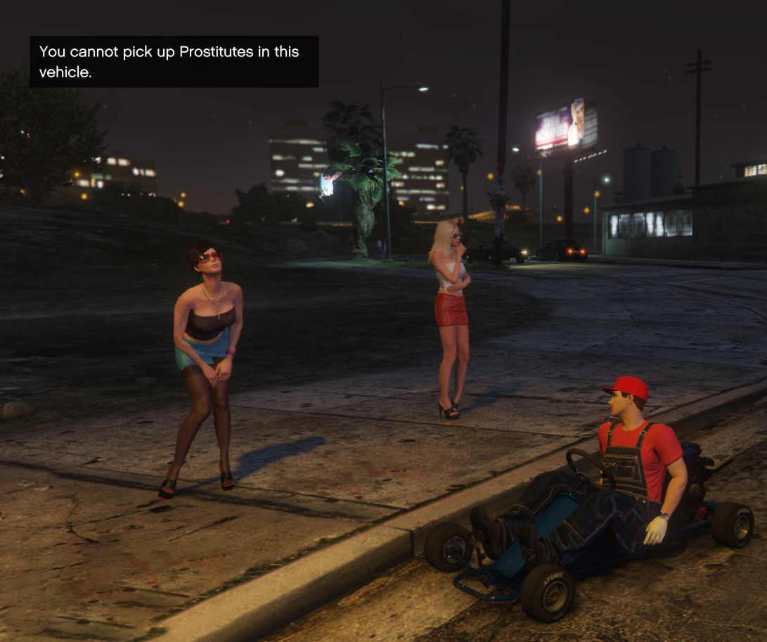 “You Cannot Pick Up Prostitutes in This Vehicle” – GTA Meme Sticker