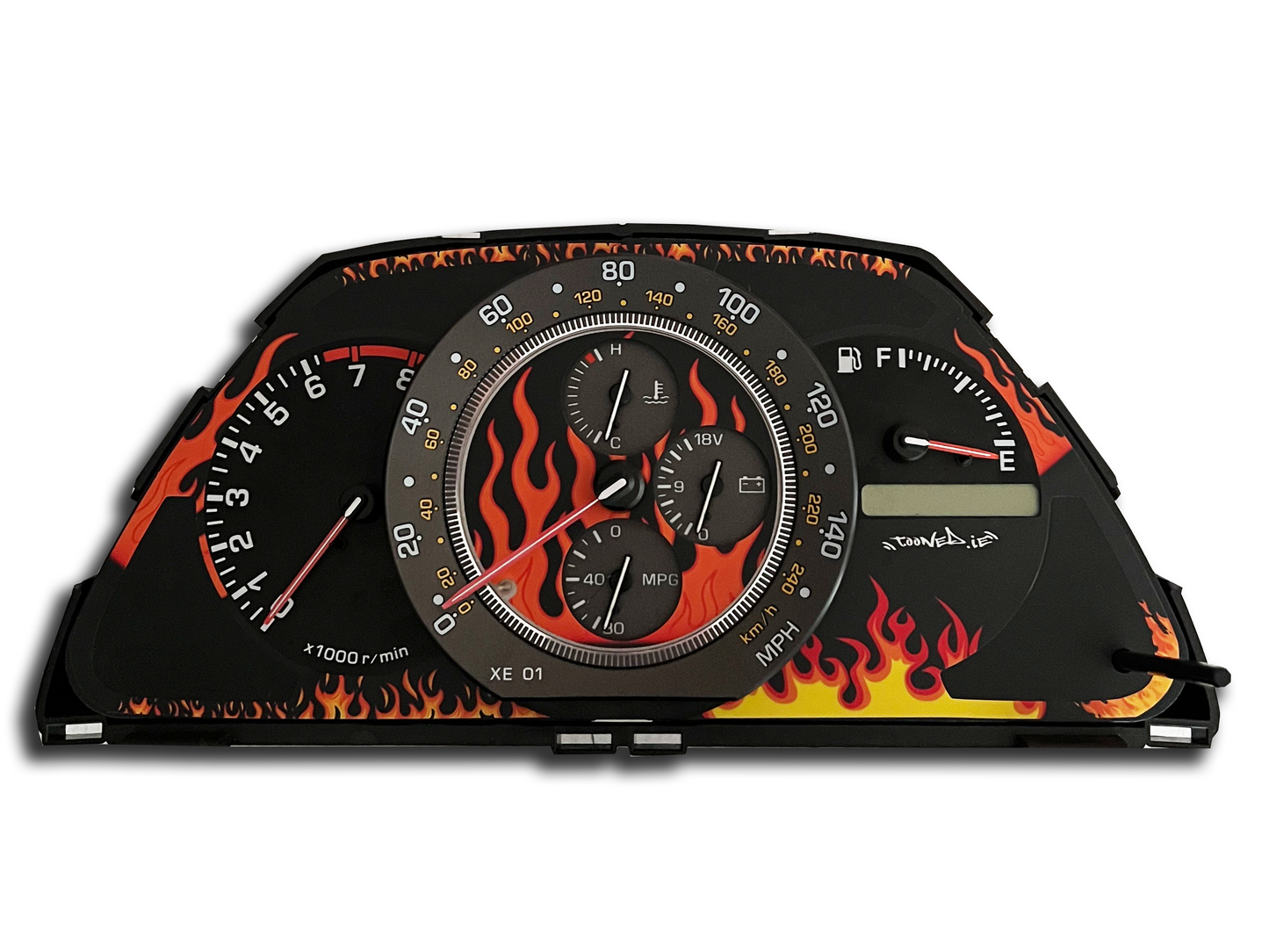IS200/IS300/ALTEZZA |  Flames Livery Clock Sticker