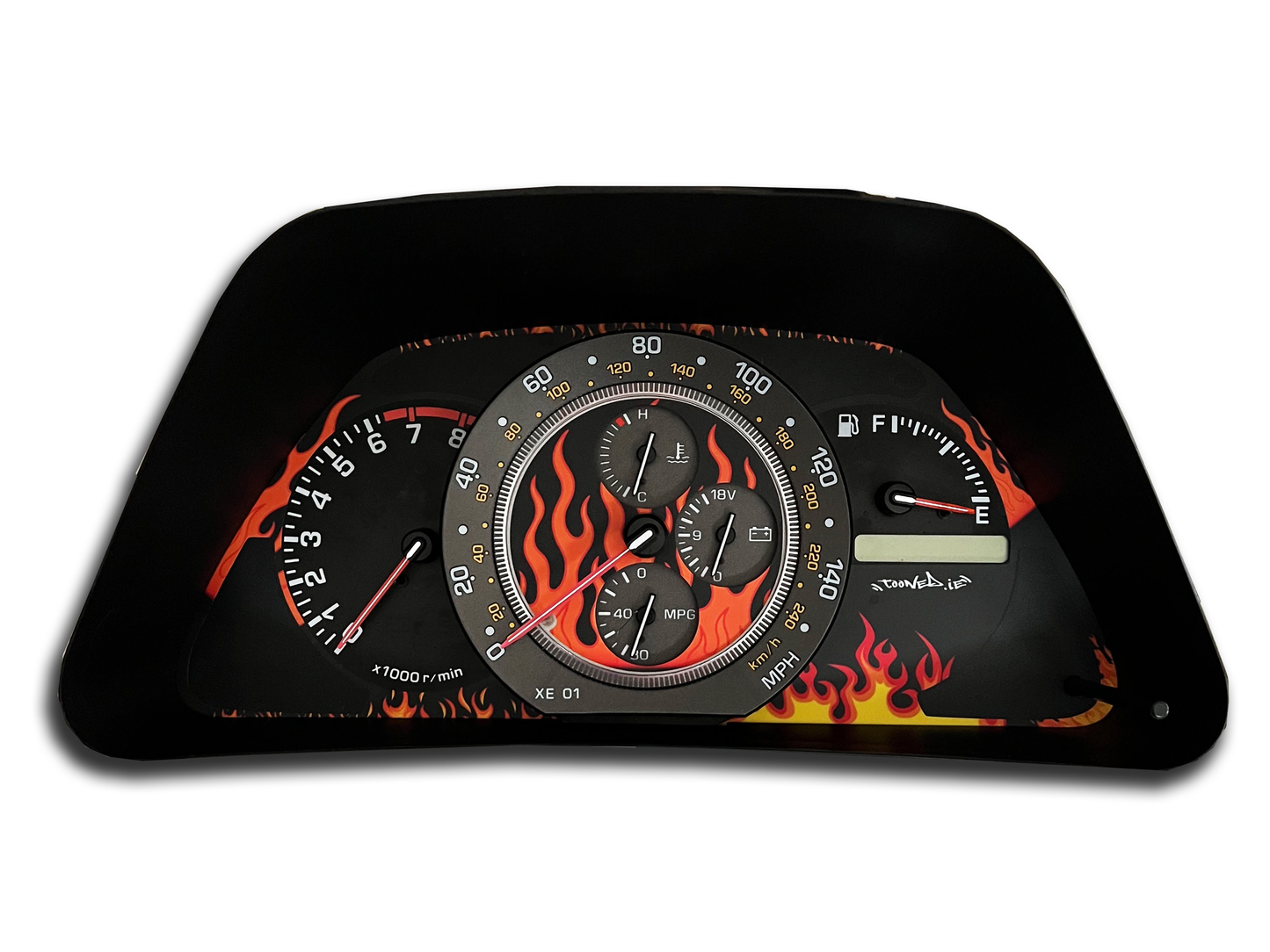 IS200/IS300/ALTEZZA |  Flames Livery Clock Sticker