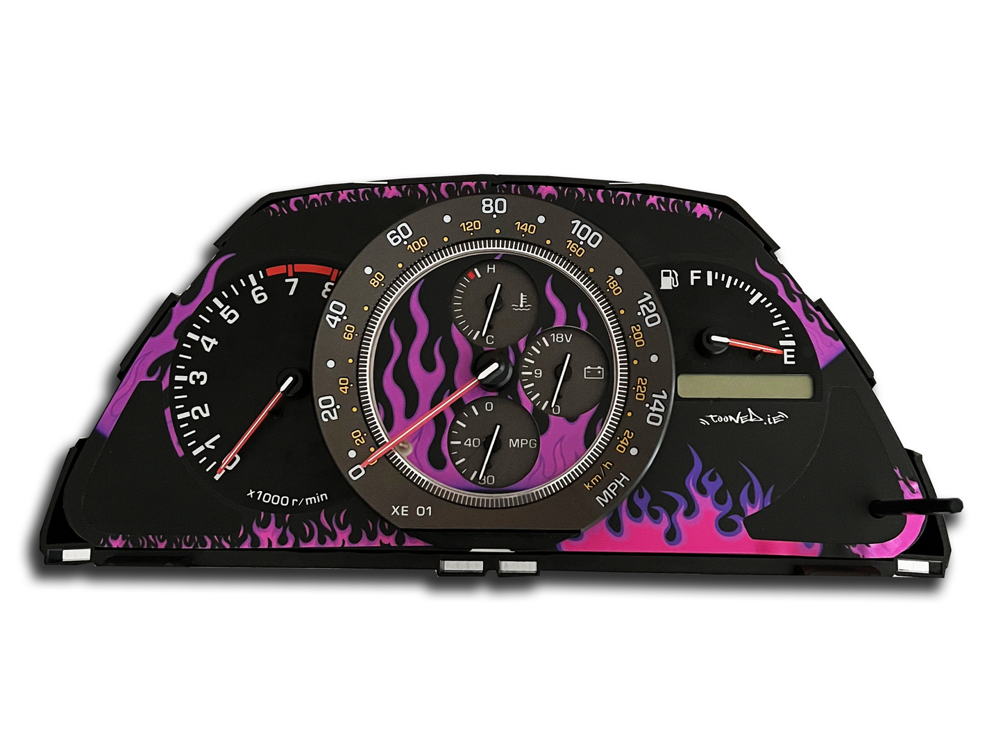 IS200/IS300/ALTEZZA | Purple Flames Livery Clock Sticker